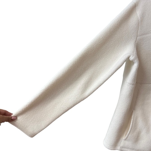 L. L. Bean Katadin Fleece Jacket Sweater Size LG Cream Zip Up Outdoors Hiking - Picture 5 of 11